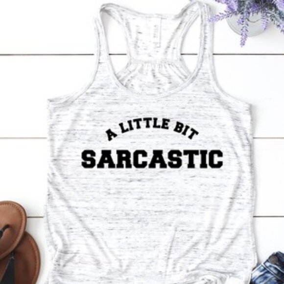 A Little Bit Sarcastic Graphic Tank Top - Size Medium - Picture 1 of 8